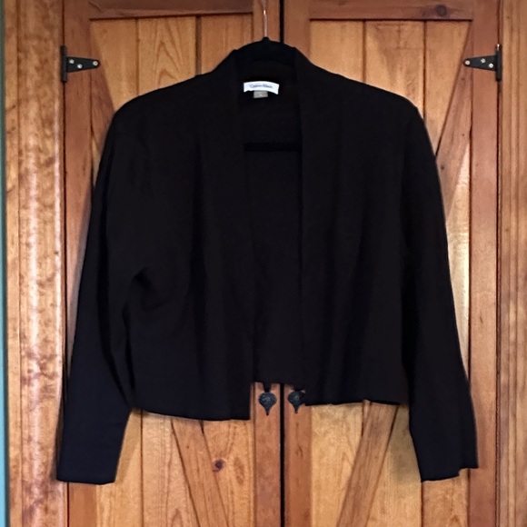 Calvin Klein Black Open-Front Cardigan - Picture 1 of 6